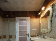 柔和美式風格120平米復式loft衛(wèi)生間浴室柜裝修效果圖