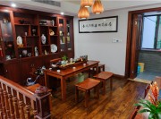 古雅幽深中式風格100平米復(fù)式餐廳吊頂裝修效果圖